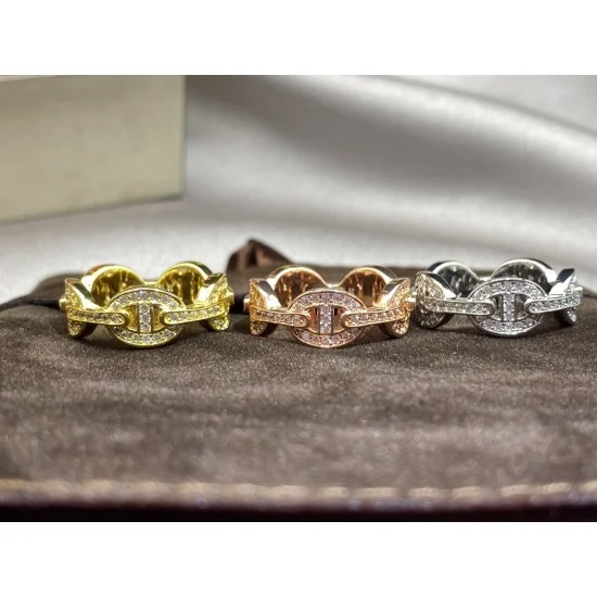 Hermes, Chaine, d'Ancre, Enchainee, diamond, Ring